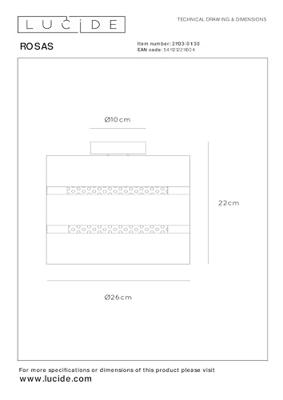 Lucide ROSAS - Plafonnière - Ø 26 cm - 1xE27 - Zwart Lucide ROSAS - Plafonnière - Ø 26 cm - 1xE27 - Zwart