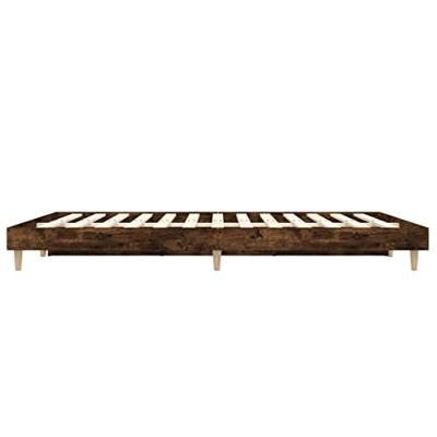 Bedframe bewerkt hout gerookt eikenkleurig 135x190 cm