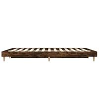 Bedframe bewerkt hout gerookt eikenkleurig 135x190 cm - thumbnail