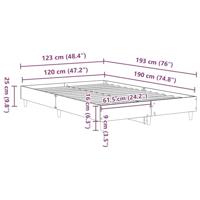 Bedframe Betongrijs 120 x 190 cm Bewerkt hout - thumbnail