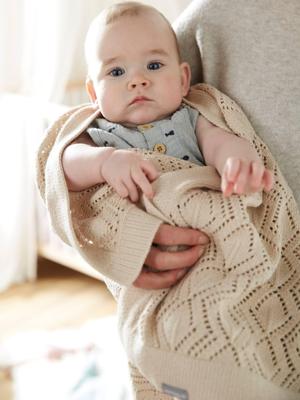 Deken van biologisch katoenpointelle* zand Deken van biologisch katoenpointelle* zand
