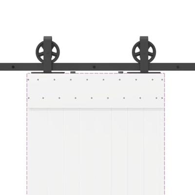 Doos met onderdelen voor schuifdeur 200 cm staal zwart
