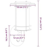 VidaXL Buitenwandlamp met sensor roestvrij staal zilverkleurig - thumbnail