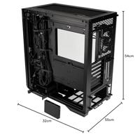 Kolink Kolink Observatory Z ARGB Midi-Tower - schwarz Midi-tower Behuizing, Gaming-behuizing Zwart 4 voorgeïnstalleerde LED-ventilators, Zijvenster, Stoffilter - thumbnail