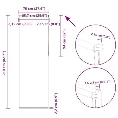 Rolgordijn verduisterend 70x210cm stofbreedte 65,7 cm polyester