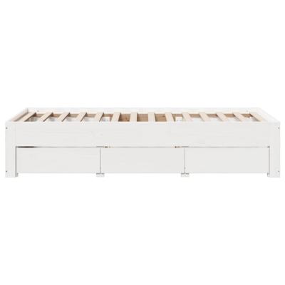 Bedframe zonder matras met lades grenenhout wit 90x200 cm