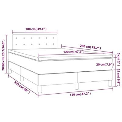 Boxspring met matras stof zwart 120x200 cm