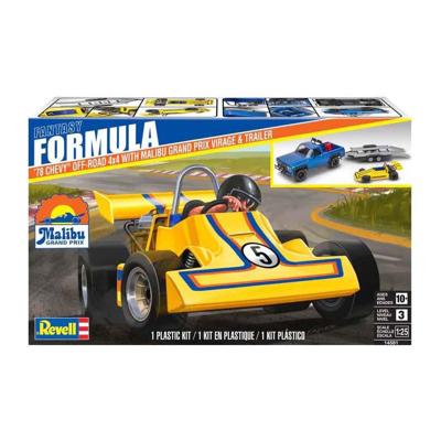 Revell modelbouwpakket - '78 chevy 4x4 pickup with go-kart 1:25
