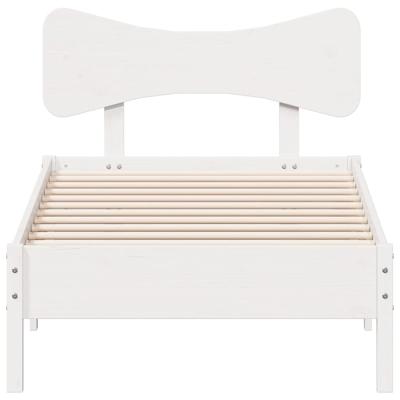 Bedframe zonder matras massief grenenhout wit 140x190 cm