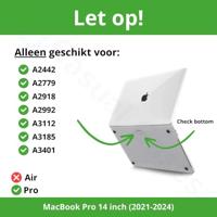 Lunso MacBook Pro 14 inch (2021-2023) cover hoes - case - Glitter Donkergrijs - thumbnail