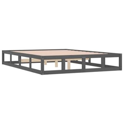 Bedframe massief hout grijs 150x200 cm 5FT King Size Bedframe massief hout grijs 150x200 cm 5FT King Size