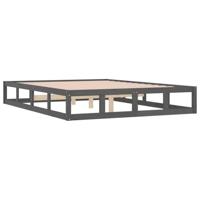 Bedframe massief hout grijs 150x200 cm 5FT King Size - thumbnail