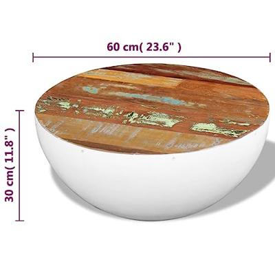 Komvormige salontafel massief gerecycled hout 60x60x30 cm - thumbnail