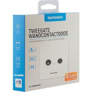 Technetix TN-TRAS2000-S Radio/tv Wandcontactdoos Coax 2 Uitgangen Wit Technetix TN-TRAS2000-S Radio/tv Wandcontactdoos Coax 2 Uitgangen Wit