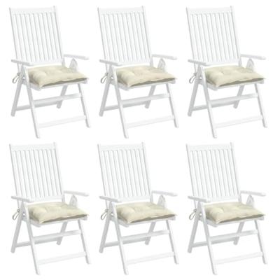 Stoelkussens 6 st 50x50x7 cm oxford stof crmewit