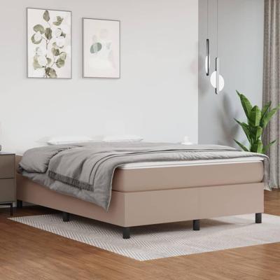 Boxspring met matras kunstleer cappuccinokleurig 140x200 cm