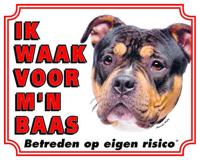 American Bully Waakbord - Ik waak voor mijn baas - thumbnail