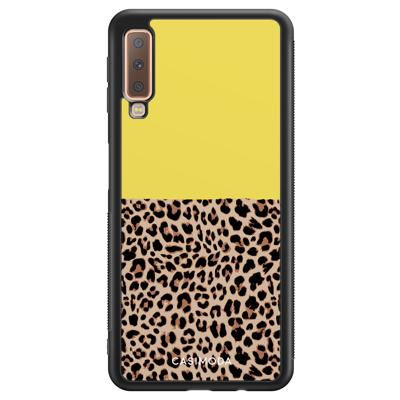 Samsung Galaxy A7 2018 hoesje - Luipaard geel