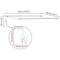 Luifel handmatig uittrekbaar 500x300 cm antracietkleurig en wit - thumbnail
