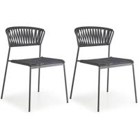 SCAB Lisa Rope Tuin En Terrasstoel - Set Van 2 - Antracietgrijs/Zwart - thumbnail