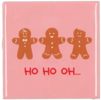 Daan Kromhout Design tegeltje keramiek ho ho oh 10x10cm roze - thumbnail