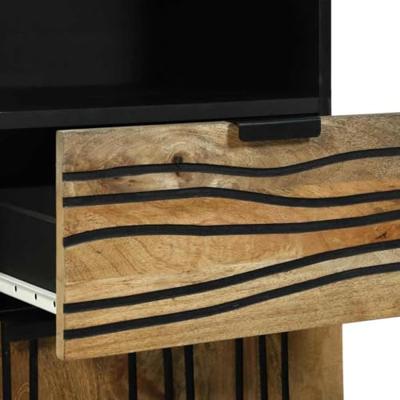 Badkamerkast met plank Bruin 38 x 33 x 160 cm Massief mangohout