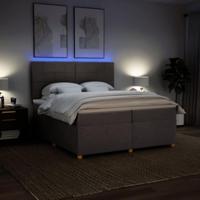 Boxspring met matras stof taupe 200x200 cm - thumbnail