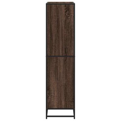 Boekenkast 80,5x35x139 cm bewerkt hout bruin eikenkleurig