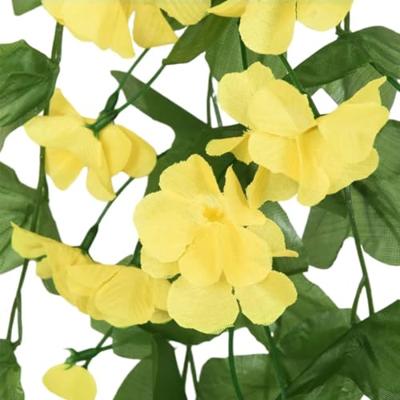 VidaXL Kerstslingers met bloemen 3 st 85 cm geel