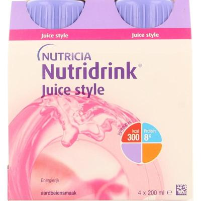 Nutridrink Juice style aardbei 200ml 4 Stuks