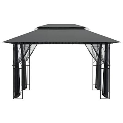 Prieel met zijwanden 400x300x270 cm staal antracietkleurig Prieel met zijwanden 400x300x270 cm staal antracietkleurig