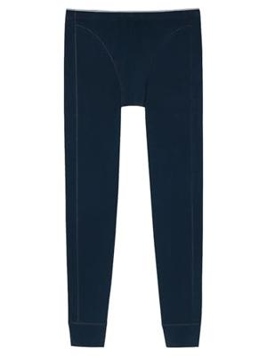 Heren Onderbroek lang 95/5 - Biologisch katoenen lange heren pantalon met sluiting - Zwart en Blauw