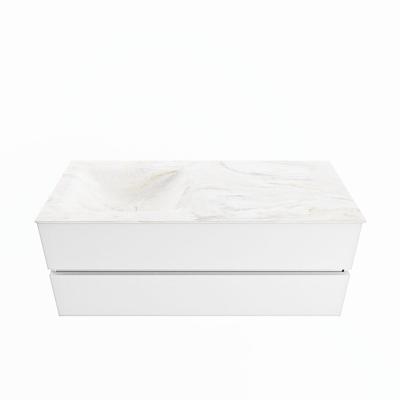 MONDIAZ VICA-DLUX 120cm badmeubel onderkast Talc 2 lades. Inbouw wastafel CLOUD links zonder kraangat, kleur Ostra. MONDIAZ VICA-DLUX 120cm badmeubel onderkast Talc 2 lades. Inbouw wastafel CLOUD links zonder kraangat, kleur Ostra.