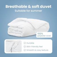 VidaXL Zomer dekbed wit 220 x 200 x 3 cm polyester - thumbnail