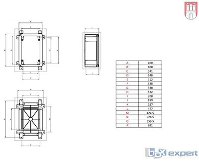 Boxexpert BXPPABSG400600200-F01 Schakelkast 400 x 600 x 200 ABS Lichtgrijs 1 stuk(s)