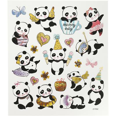 Creativ Company Stickers, panda&apos;s, vel 15x16,5 cm, 1 vel