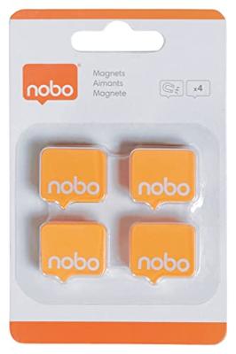 Nobo magneten, whiteboard, oranje, pak van 4 stuks