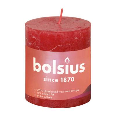 Stompkaars Delicate Red 80/68 rustiek Bolsius - Bolsius Stompkaars Delicate Red 80/68 rustiek Bolsius - Bolsius