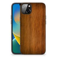 iPhone 14 Plus Houten Print Telefoonhoesje Donker Hout - thumbnail