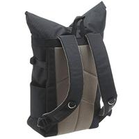 NORIKURA Nylon rugzak met roltop zwart - thumbnail