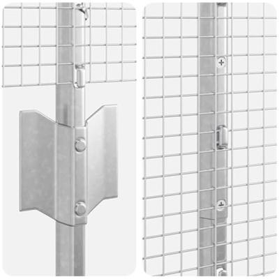 VidaXL Hek met paal zilver 1,4 x 10 m staal