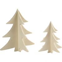 Creotime kerstbomen hout 13   18 cm blank 2 delig - thumbnail