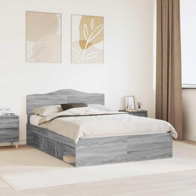 Bedframe Grijs Sonoma 140 x 200 cm Massief grenenhout