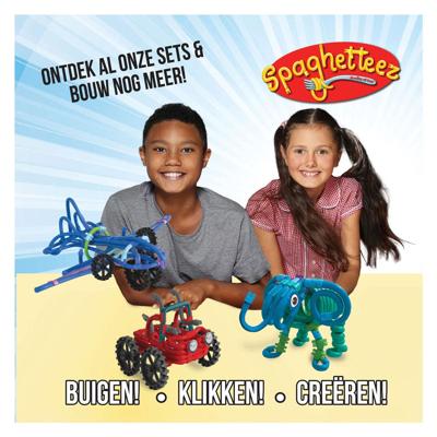 Clics Spaghetteez flexibele bouwstaafjes in opbergbox, 200dlg.