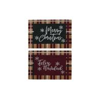 Deurmat DKD Home Decor Wit Bruin Rood Groen PVC Kokosvezel 60 x 40 x 1,5 cm (2 Stuks) - thumbnail