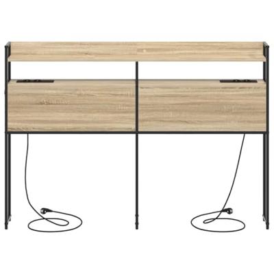 Opberghoofdbord met plank Sonoma eiken 135 cm Bewerkt hout