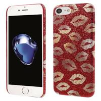 Hardcase glitter lippen hoes iPhone SE (2022 / 2020) / 8 / 7 / 6(s) rood - thumbnail