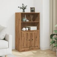 Hoge kast 60x35,5x103,5 cm bewerkt hout artisanaal eikenkleurig - thumbnail