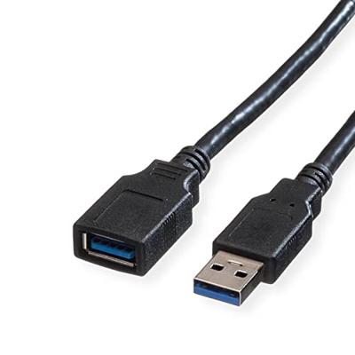 ROLINE USB 3.2 Gen 1 Kabel, type A-A, M/F, zwart, 0,8 m