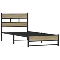 Bedframe zonder matras metaal sonoma eikenkleurig 107x203 cm - thumbnail